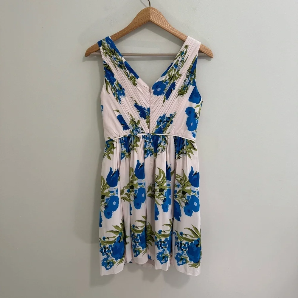 Boden Cream Floral Pleat Dress